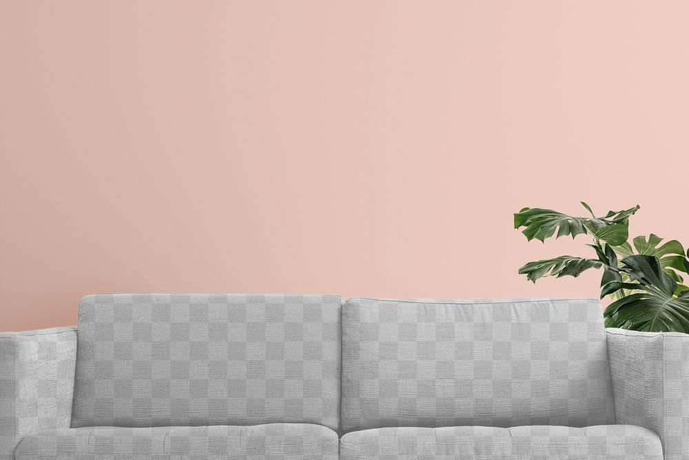Couch png transparent mockup contemporary pastel interior design