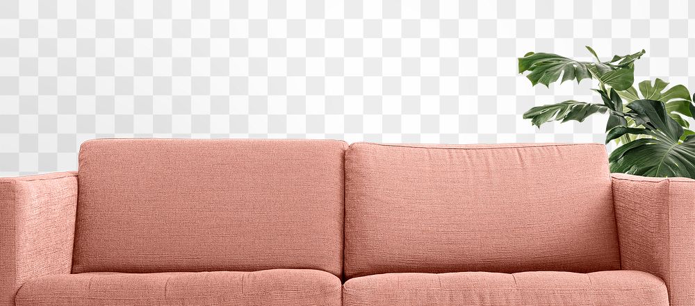 Couch png transparent background in pink pastel 
