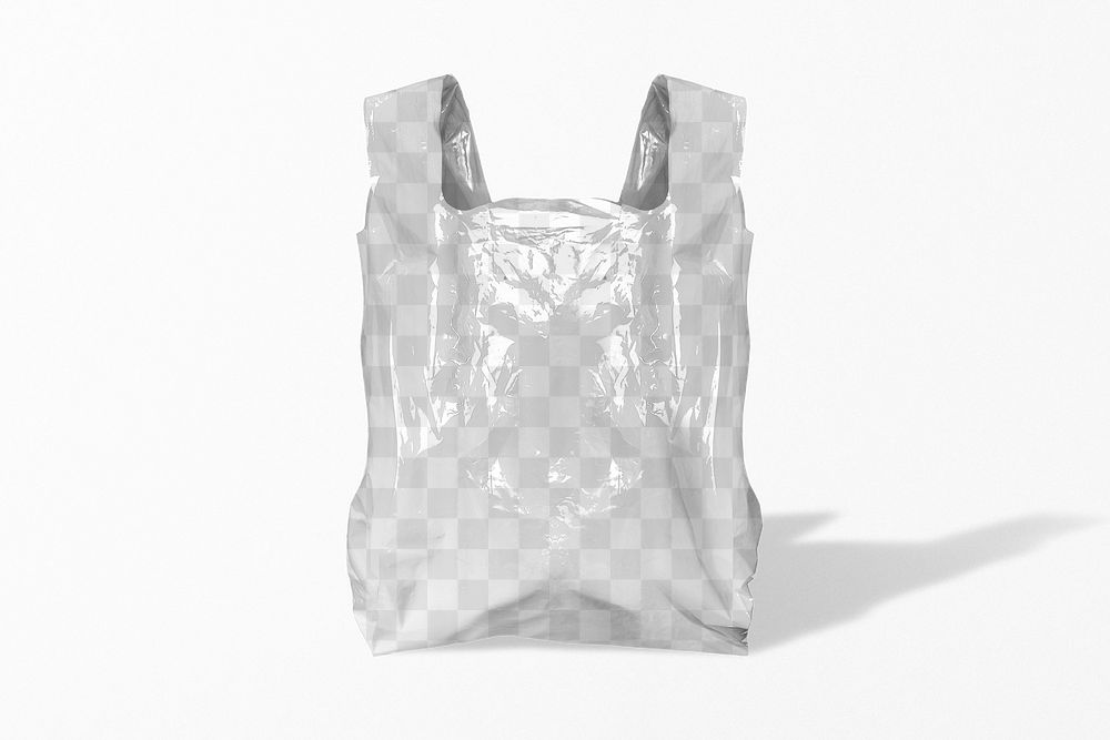 Plastic grocery bag mockup png transparent, business branding