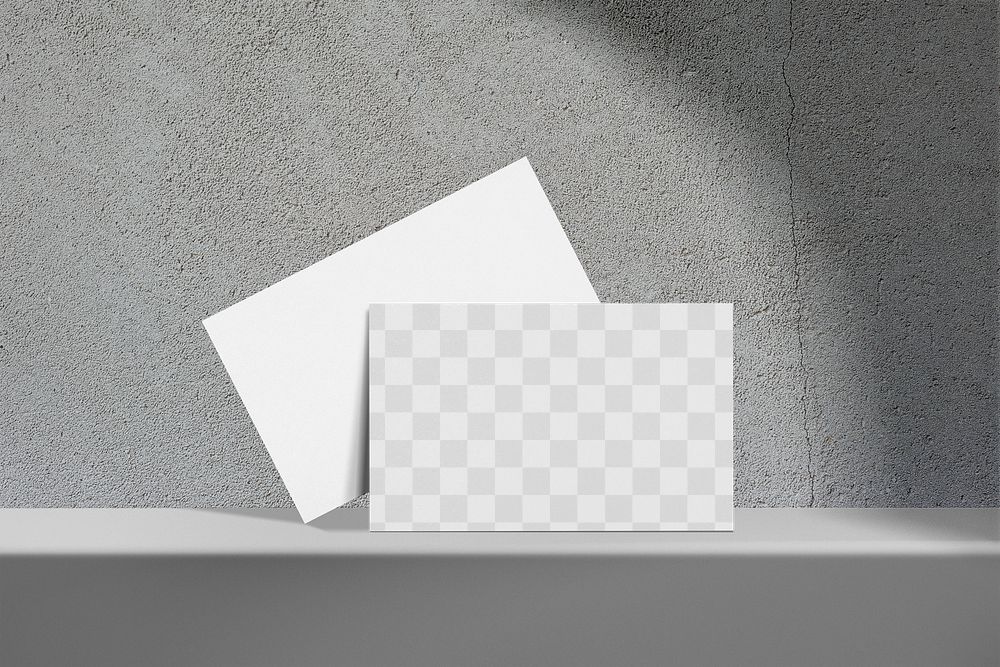 Business card png mockup on  gray backdrop 
