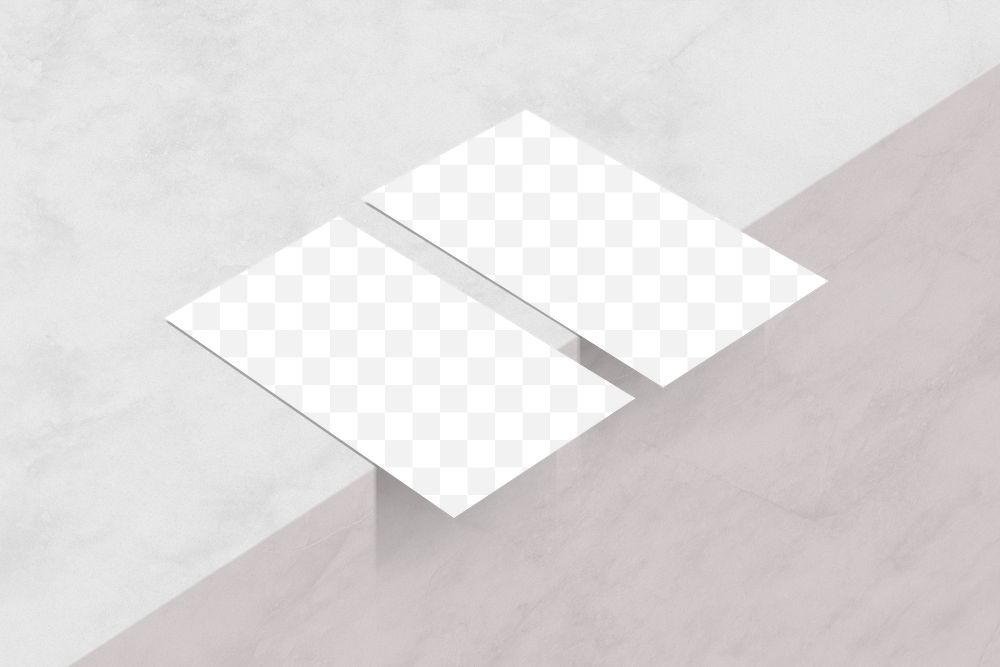 Business card mockup png transparent with marble background