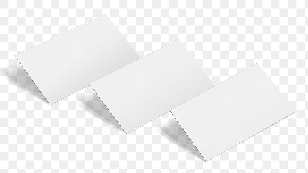 Blank business card png mockup on transparent background