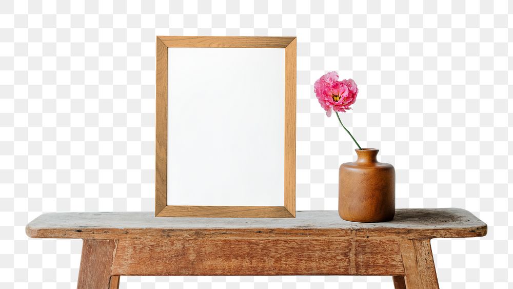 Table png transparent background with flower vase