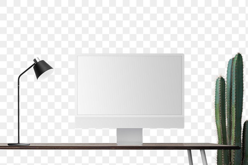 Blank computer screen png on transparent background