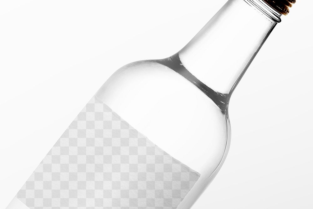 Label mockup png transparent on bottle