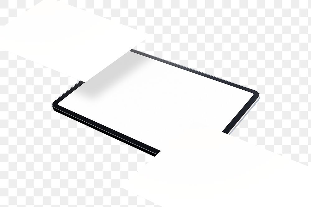 Blank tablet screen png on transparent background 