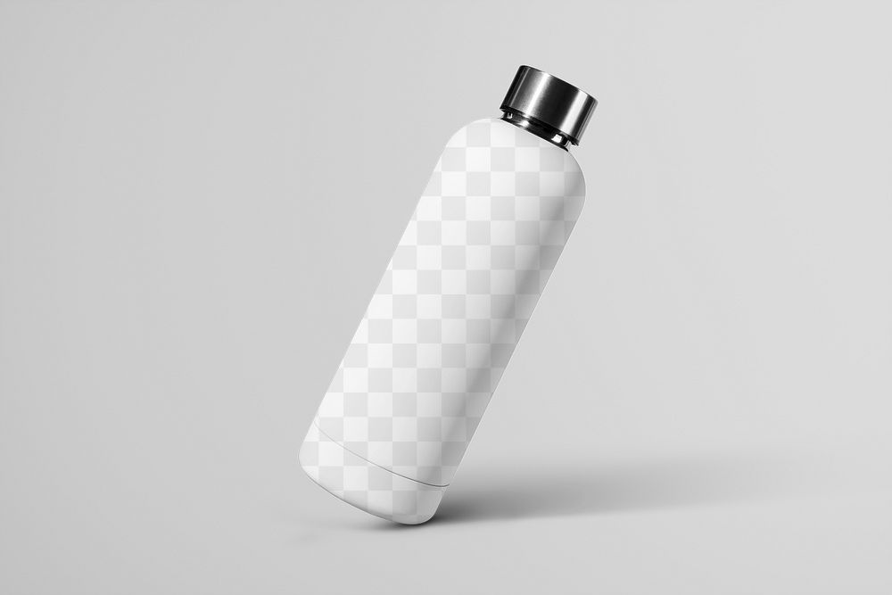 Water bottle png mockup transparent, product packaging