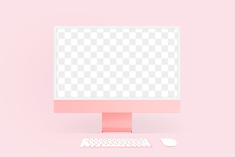 Blank computer screen png on transparent background