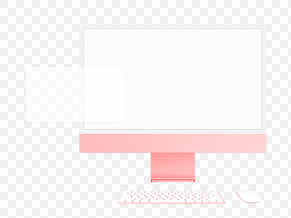 Blank computer screen png on transparent background