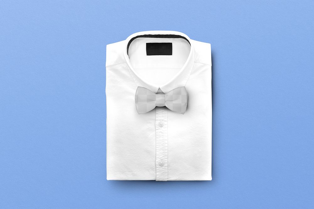 Shirt and bow tie mockup png, men&rsquo;s formal outfit accessor