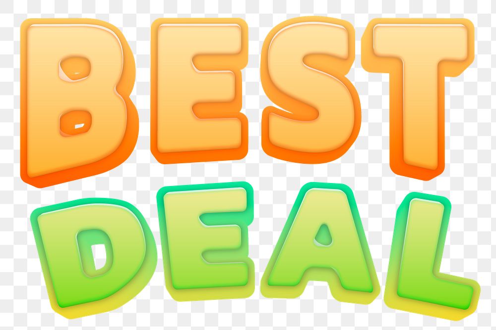 Best Deal PNG sticker, in colorful 3d comic font