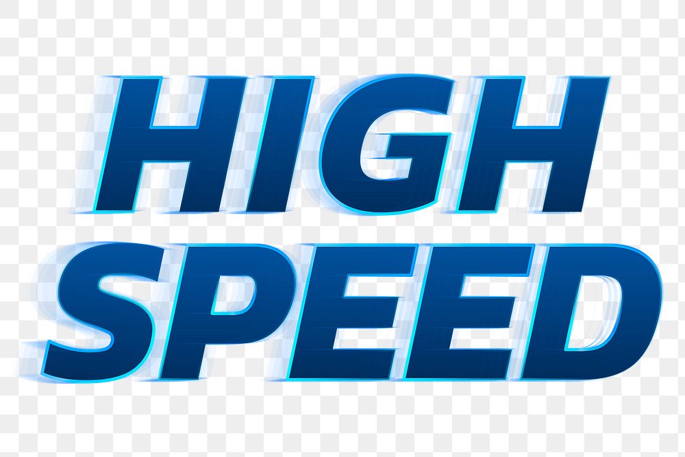 High Speed PNG typography blue font