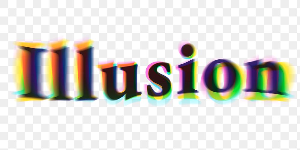 Illusion PNG sticker, in anaglyphic typography