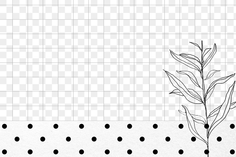 Plant background png, doodle border