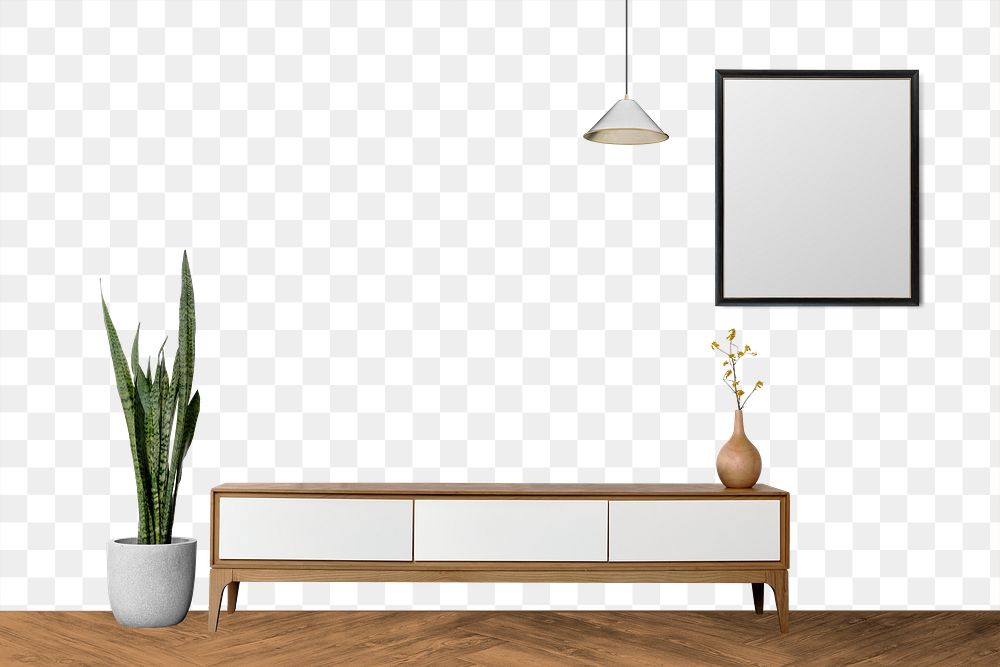 Living room wall png, minimal home interior