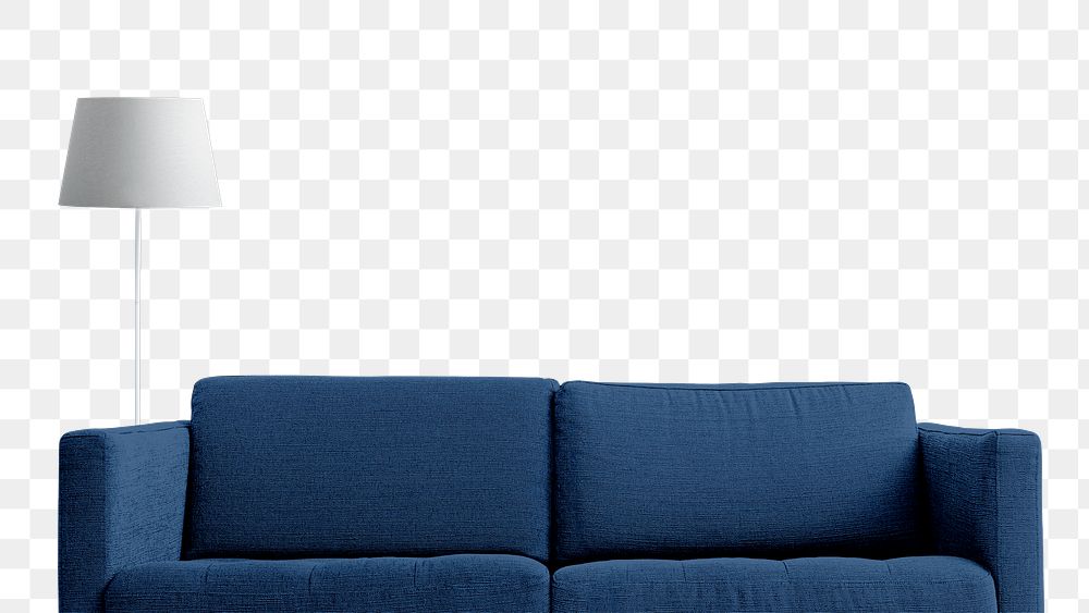 Blue sofa png, living room furniture