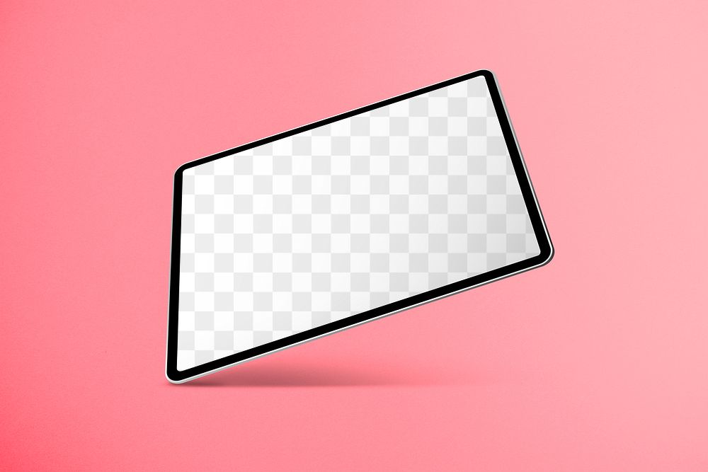 Tablet screen png mockup, transparent design space