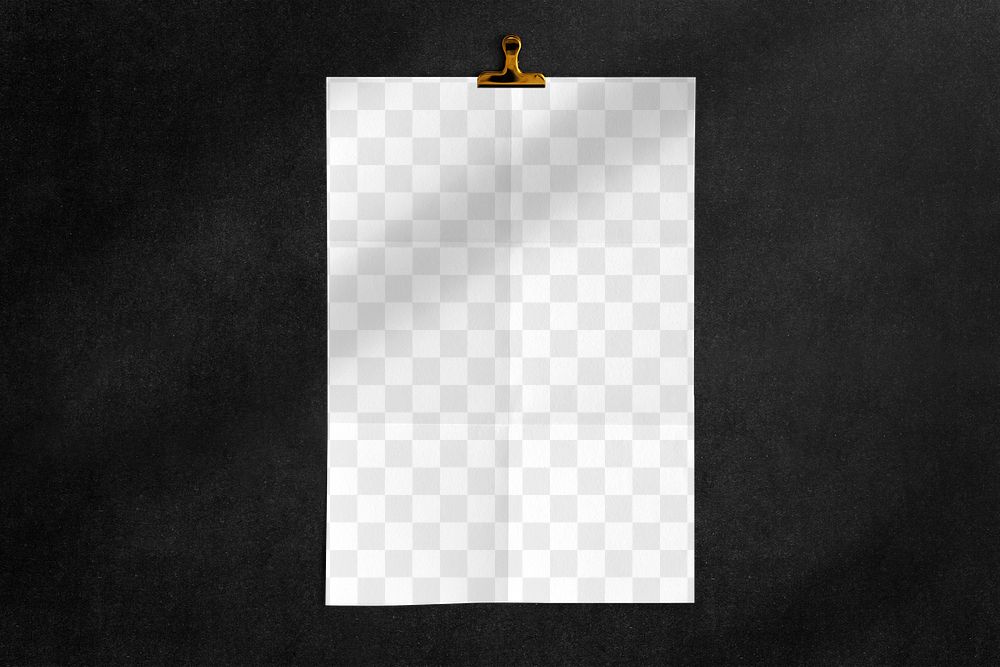 Wall poster png mockup, transparent paper