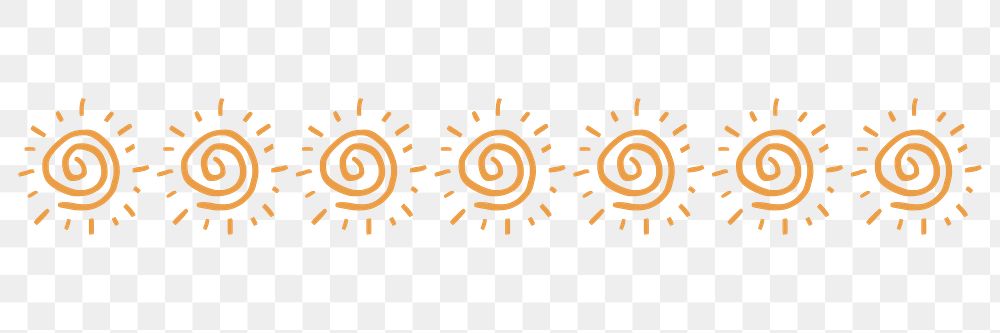Doodle sun brush png hand drawn pattern