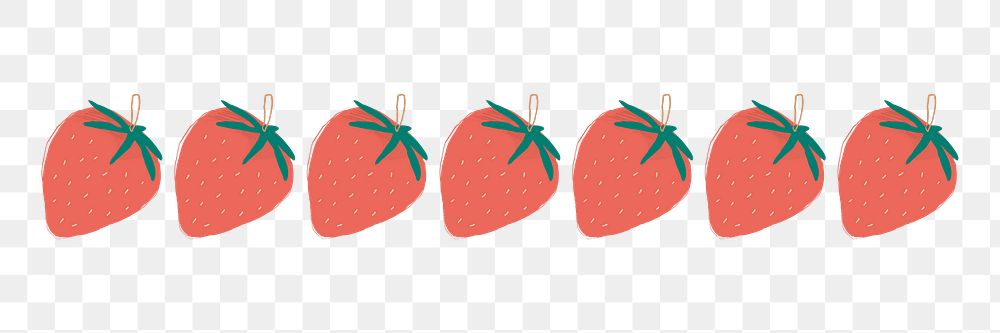 Strawberry brush stroke png hand drawn fruit pattern