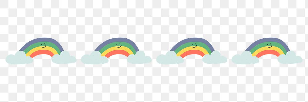 Rainbow brush png doodle hand drawn weather pattern