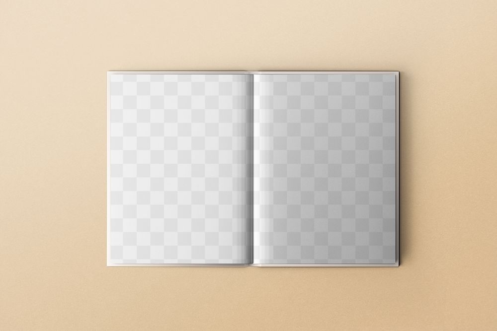 Open book png mockup, transparent design 