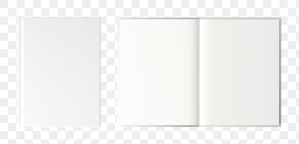 White book cover png, transparent background