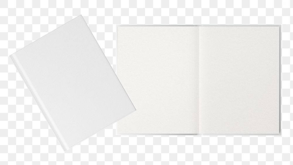 Open book png, blank design on transparent background