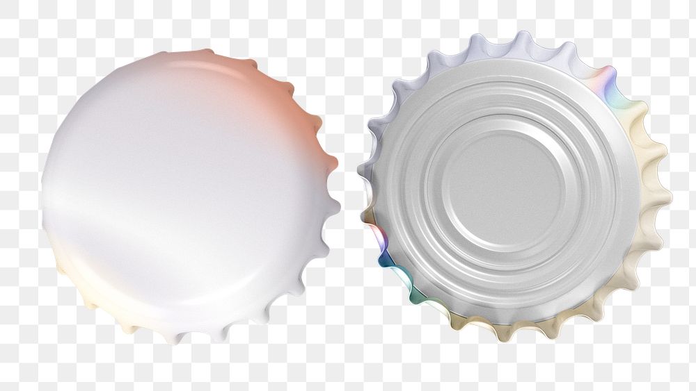 Bottle caps png, isolated object on transparent background