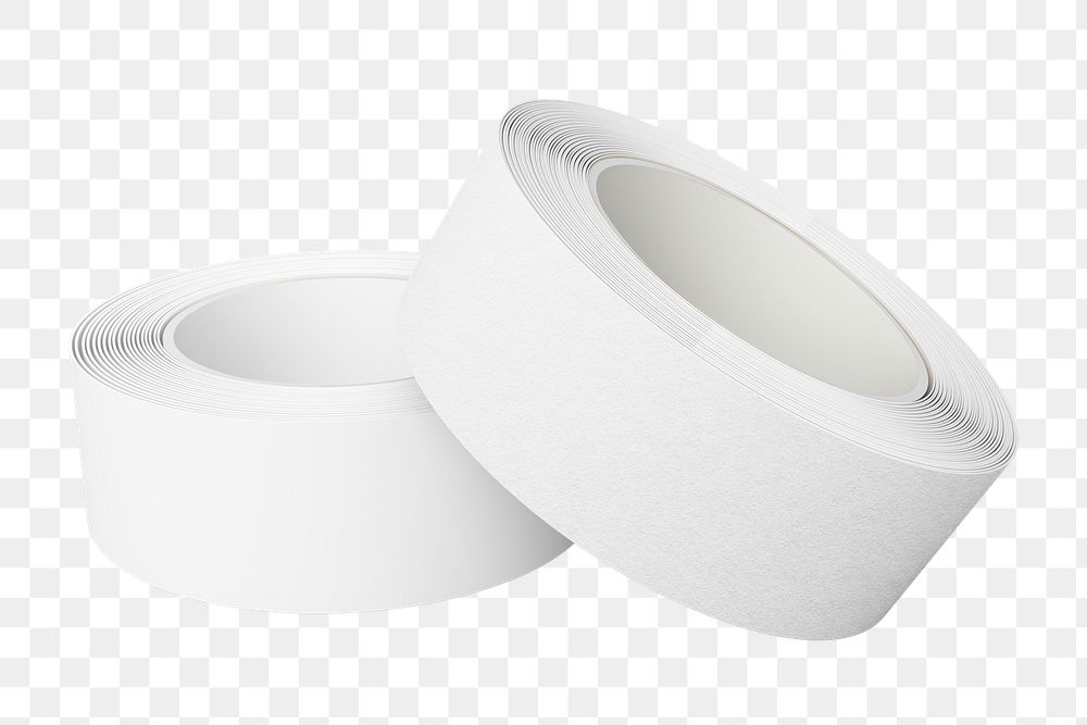 White washi tape png sticker, isolated object on transparent background