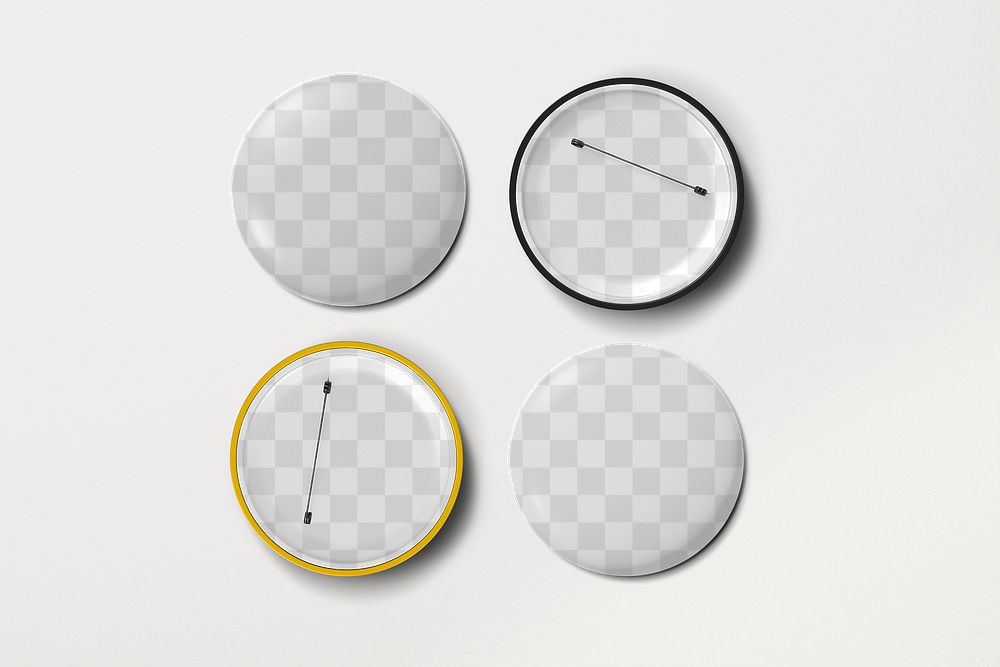 Pin transparent mockups png badges, blank accessories