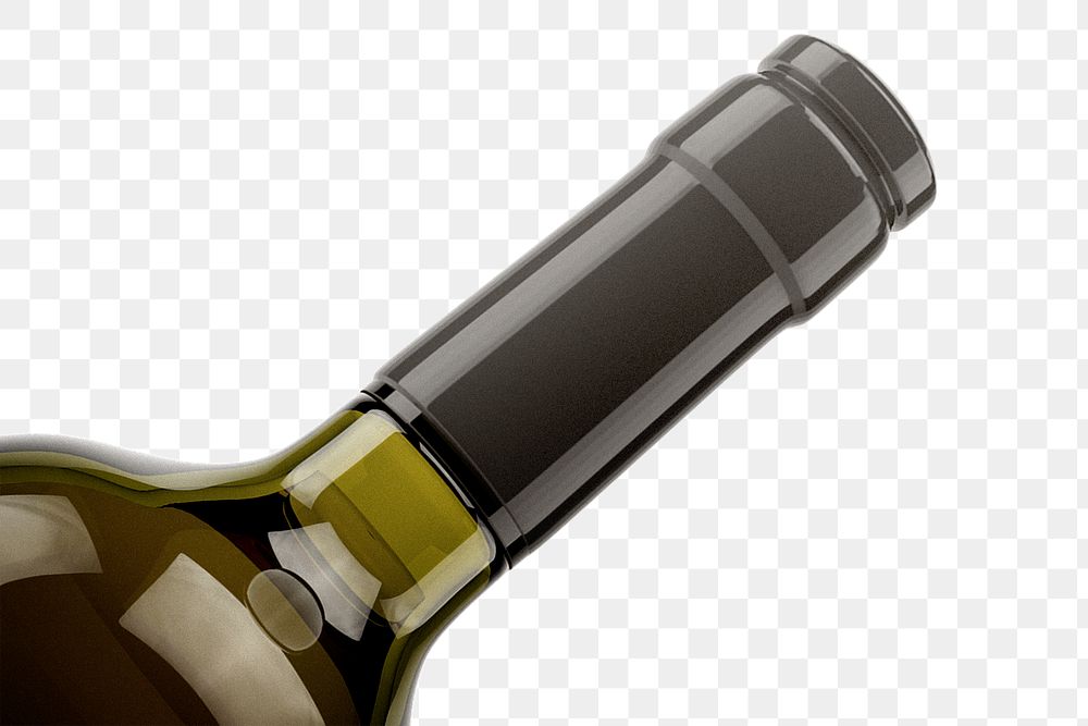 Wine bottle png capsule, black design 