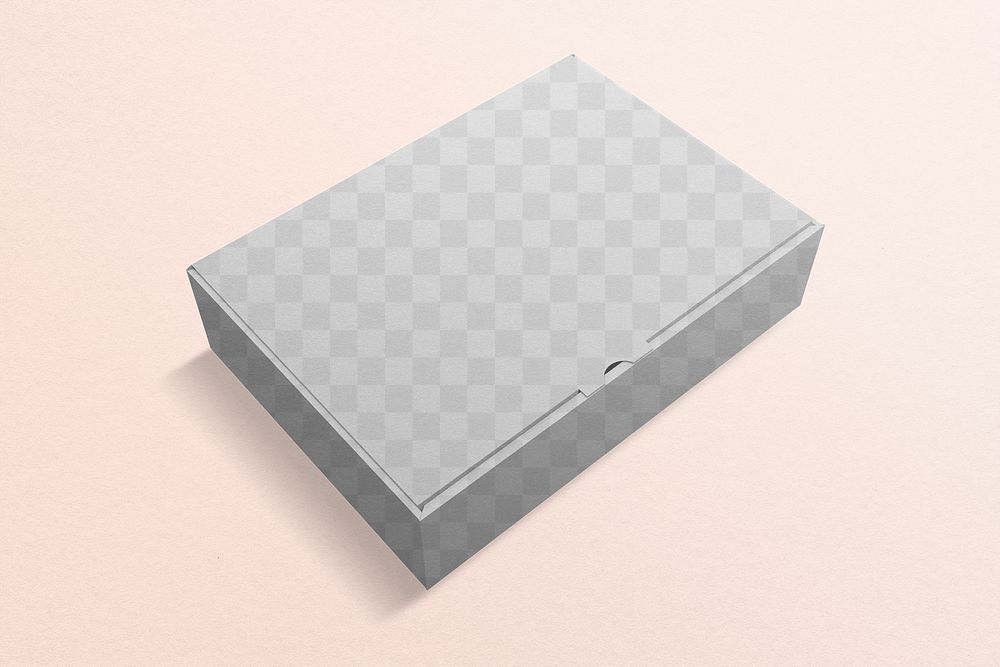 Paper box png mockup, transparent packaging 