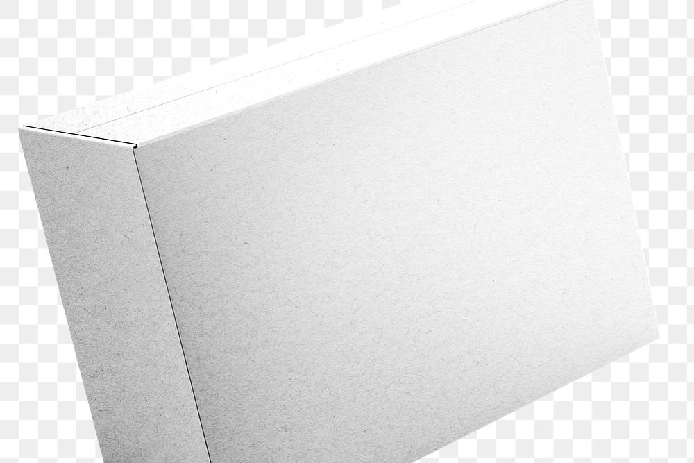 White paper box png packaging on transparent background