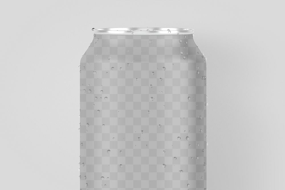 Soda can mockup png transparent, beverage product packaging