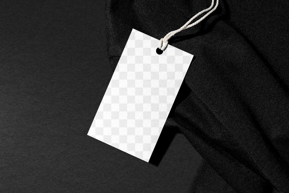 Clothing tag mockup png transparent, apparel branding