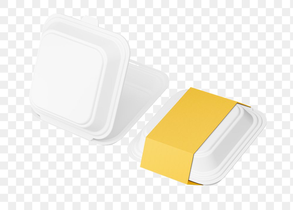 Takeout container png, waist band, food packaging for small business