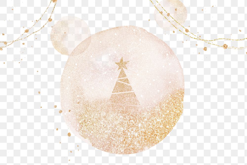 Christmas png transparent background, watercolor glitter design