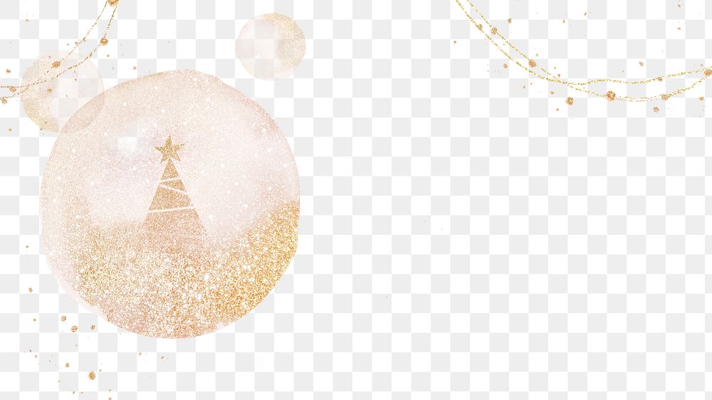 Christmas bauble png transparent background, watercolor glitter design