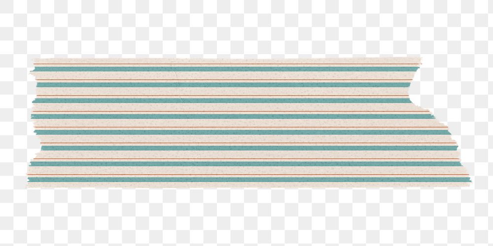Stripe washi tape png sticker, green pattern on transparent background