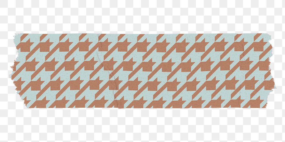 Houndstooth png washi tape sticker, pattern stationery on transparent background