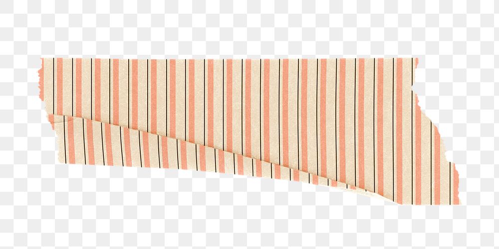 Washi tape png collage element, orange stripes on transparent background