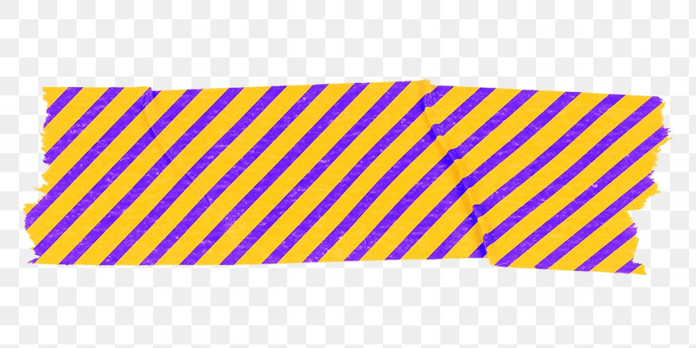 Washi tape png collage element, purple stripes on transparent background