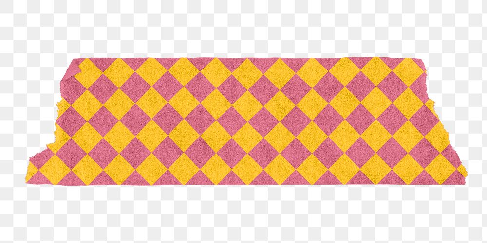 Washi tape png sticker, pink pattern collage element