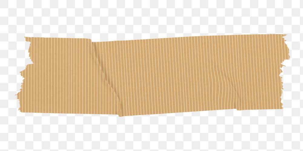 Stripe washi tape png sticker, brown pattern on transparent background