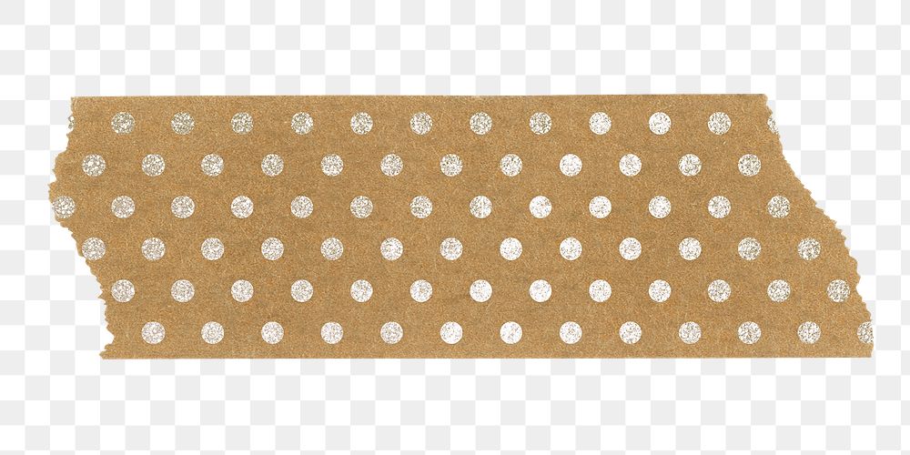 Polka dot png washi tape clipart, brown pattern on transparent background