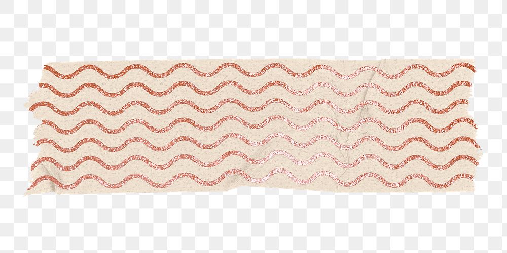 Wave png washi tape clipart, pattern stationery on transparent background