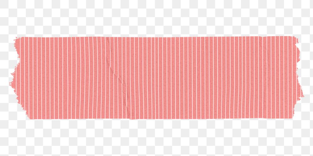 Stripe washi tape png sticker, pink pattern on transparent background