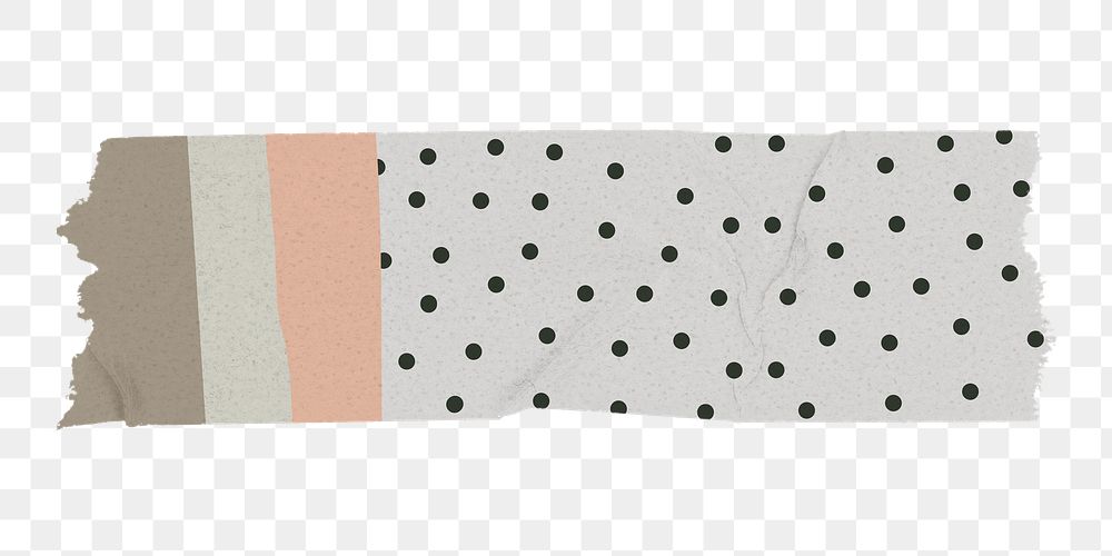 Beige dot washi tape png sticker, cute patterned collage element