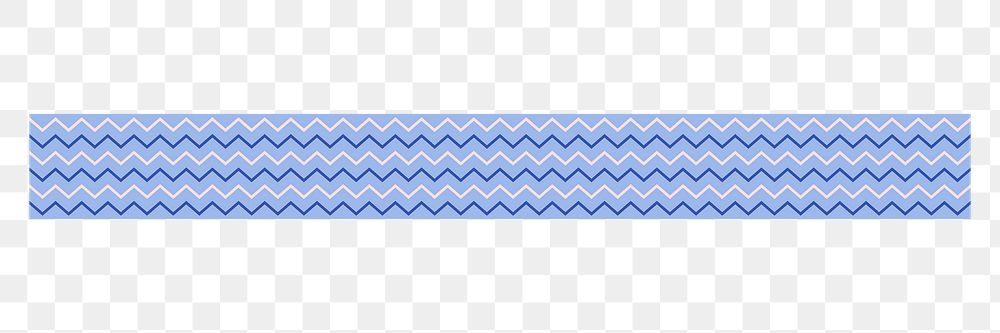 Blue zig-zag png border element, abstract pattern design on transparent background